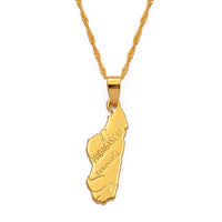 Anniyo Madagascar Map Pendant Necklaces for Women Men Gold Color Jewelry Africa Malagasy Maps Chain #006910