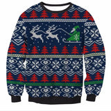 3D Christmas Deer Snowman Christmas gift Santa Claus Patterned Ugly Sweater Jerseys and Sweaters blouses For Men Women Pullover