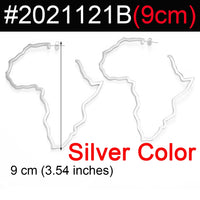 7CM/9CM Outline Africa Map Big Earrings Exaggerate Earring African Jewelry Traditional Ethnic Hyperbole Earrings #201121