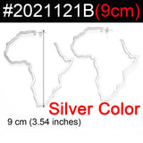 7CM/9CM Outline Africa Map Big Earrings Exaggerate Earring African Jewelry Traditional Ethnic Hyperbole Earrings #201121