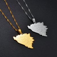 Anniyo Bosnia and Herzegovina Map With City Name Pendant Necklaces Bosna Hercegovina Jewelry #258021