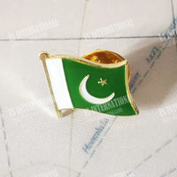 Pakistan National Flag Lapel Pins Crystal Epoxy Metal Enamel Badge Paint Brooch Souvenir Suit  Personality  Commemorative Gifts