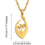 Anniyo Coconut Tree Hawaiian Guam Pendant Necklaces Women Men Silver Color/Gold Color Chuuk Kiribati Jewelry Pohnpei #127321