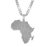 Anniyo Hip-hop Style Africa Map Pendant Necklaces Gold Silver Color Jewelry For Women Men African Maps Jewellery  #043821