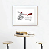 Rumi Quote Art Prints Sufi Home Decor Islamic Calligraphy Wall Art Canvas Painting Whirling Dervish Watercolor Art Picture Decor