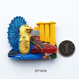Country Fridge Magnets Singapore Merlion Decorative Resin Sticker Fridge Magnet Sticker World Travel Souvenir Magnetic
