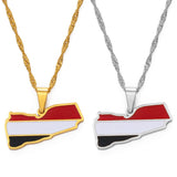 Anniyo Yemen Map Flag Pendant Necklaces Silver Color/Gold Color Yemeni Jewelry #148821