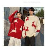 Christmas Sweater Women Autumn Winter Korean Loose Pullover Deer Sweater Men and Woman Oversized Sweaters Couples