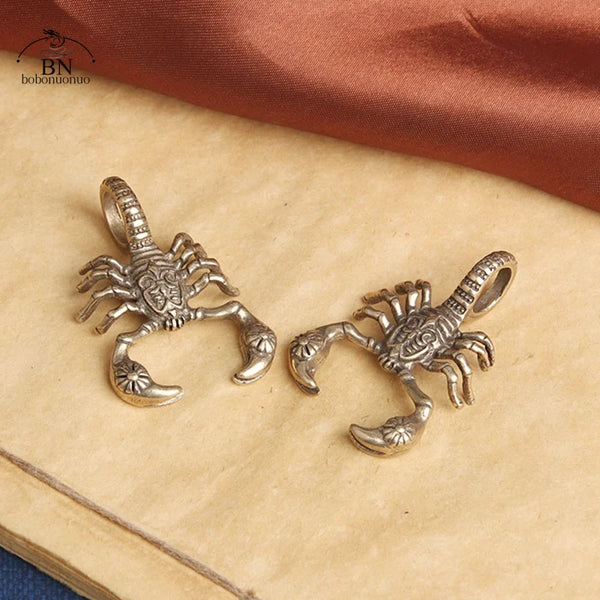 Solid Pure Copper Handmade Scorpion Figure Ornament Office Desk Tea Pet Decoration Jewelry Antique Brass Animal Miniatures Decor
