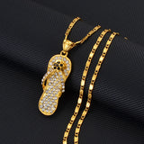 Anniyo Guam Hawaiian Shoe Pendant Necklaces for Women Girls Rhinestone Fashionable Beach Party Accessories @@080102