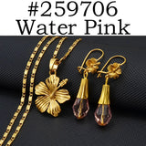 Anniyo Hawaiian Hibiscus Flower Sets Colorful Beads Pendant Necklaces Earrings Accessories Guam Micronesia Jewelry #259706