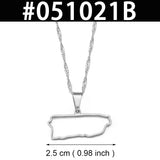 Anniyo Contour Puerto Rico Map Charm Pendant Necklaces Silver Color/Gold Color PR Puerto Ricans Jewelry #051021