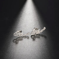 Sipuris Fashion Custom Name Earrings Personalized Stainless Steel Initial Letter Nameplate Jewelry For Women Stud Earrings Gifts