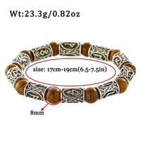 New Classic Natural Wood Beads Bracelets For Women Meditation Prayer Sliver Om Pendant Bracelet Men Wooden Yoga Jewelry