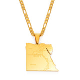 Anniyo Country Egypt Map States Pendant Necklaces for Men Women Gold Color Jewelry Egyptians Maps #166221