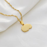 Anniyo 1.8CM Small Size North Macedonia Map Pendant Necklaces For Women Girls Silver Color/Gold Color Jewelry  #146821