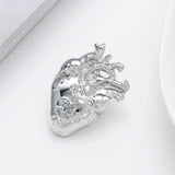 Heart Lapel Pins Metal Shirt Punk Jewelry Gift Cute Physician Medical Pin Badge Gold Color Brooches For Women Accessories