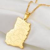 Anniyo Ghana Map With Province Name Pendant Necklaces Jewelry Ghanaian Country Maps @256321