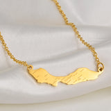 Anniyo 4CM Curacao Map & Village Name Pendant Chain Necklaces Charm Stainless Steel Gold Color Silver Color Jewellery @230421