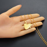 Anniyo Antigua Necklaces for Women Girls Gold Color Antigua Map Pendant  Jewelry Waladli/Wadadli #135521
