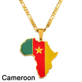 Anniyo 3.8CM Hip-hop Africa Map Pendant Necklace Jewelry Ghana Nigeria Congo Sudan Somalia Uganda Zimbabwe Zambia Liberia#207921