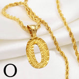 Anniyo A-Z Letters Necklaces Women Men Gold Plated Initial Pendant Rope Chain English Letter Jewelry Alphabet African #058002B