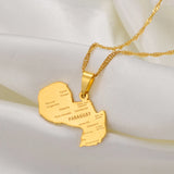 Anniyo Paraguay Map Pendant Necklaces for Women Men Jewelry Paraguayan #241221
