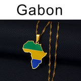 Anniyo 3CM Hip-hop Africa Map Pendant Necklace Jewelry Eritrea,Gambia,Guinea,Congo,Tunisia,Benin,Libay,Namibia,Chad,Botswana