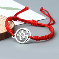 Charm OM Symbol Handmade Braided Rope String Adjustable Red Black Bracelets Women Men Lucky Fashion Jewelry Friend Gift Prayer
