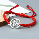 Charm OM Symbol Handmade Braided Rope String Adjustable Red Black Bracelets Women Men Lucky Fashion Jewelry Friend Gift Prayer
