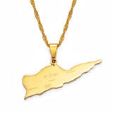 Anniyo Map of ST. CROIX Pendants Necklace Chains for Women Girls Saint Croix Jewelry Maps @136021