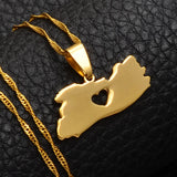 Anniyo El Salvador Map Pendant Necklace for Women/Men Gold Color Jewelry Map of El Salvador Necklaces #004921
