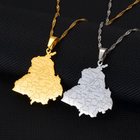 Anniyo 3.2cm India Punjab State Map Pendant Necklace Jewelry #233521