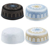 New Muslim Men Prayer Cap Hat Cotton Embroidery Leisure Saudi Arabia Islamic Hat Cap Men Headscarf Topkippot Turban Saudi Cap