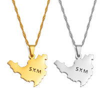Anniyo Sint Maarten & Saint-Martin Island Pendant Necklace SXM Saint Martin Gold Color Jewelry #251121