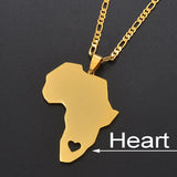 Anniyo Africa Map 5cm Pendant Necklaces Women Men Trendy Silver Color/Gold Color African Maps Jewelry Ethiopian  #113721