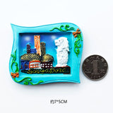 Country Fridge Magnets Singapore Merlion Decorative Resin Sticker Fridge Magnet Sticker World Travel Souvenir Magnetic