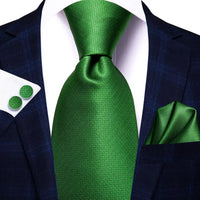 Gift Tie for Men 2023 New Sage Green Plaid Fashion Brand Wedding Party Necktie Handky Cufflinks Wholesale Hi-Tie Designer