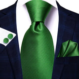 Gift Tie for Men 2023 New Sage Green Plaid Fashion Brand Wedding Party Necktie Handky Cufflinks Wholesale Hi-Tie Designer