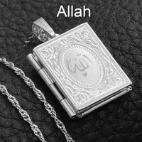 Anniyo DIY Keeping Photo Pendant Necklace Women Iran Jewelry,Gold Color Islam Arab Holy Bible Cross Allah Box #071502