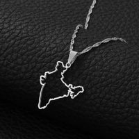 Anniyo 2.7CM Contour Design India Map Pendant Necklaces Silver Color/Gold Color Ethnic Jewelry #148421