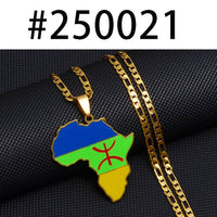 Anniyo Africa Map Berbers Pendant Necklaces African Berber Jewelry for Women Men #250021