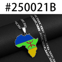 Anniyo Africa Map Berbers Pendant Necklaces African Berber Jewelry for Women Men #250021