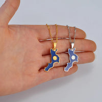Anniyo Calabria Italy Map Charm Pendant Necklaces Italian Jewelry for Women Girls  #175421