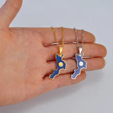 Anniyo Calabria Italy Map Charm Pendant Necklaces Italian Jewelry for Women Girls  #175421