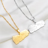 Anniyo Yemen Map With City Name Pendant Necklaces Jewelry Maps of Yemeni  @257621