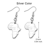 Anniyo Africa Map Earrings for Women Girl Congo Sudan Egypt Ethiopian Nigeria Jewelry  #002306