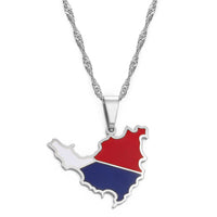 Anniyo Sint Maarten & Saint-Martin Island Map Pendant Necklace Saint Martin Gold Color Jewelry Netherlands #204221