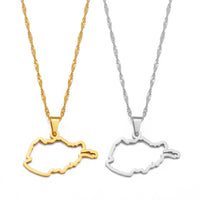 Anniyo 3CM/2CM Outline Afghanistan Map Pendant Necklaces for Women Girls,Afghan Maps Jewelry #257721