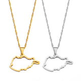 Anniyo 3CM/2CM Outline Afghanistan Map Pendant Necklaces for Women Girls,Afghan Maps Jewelry #257721